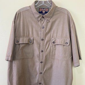 Duluth Trading Co Vented Fishing Shirt Short Sleeve Brown Mens Size XL